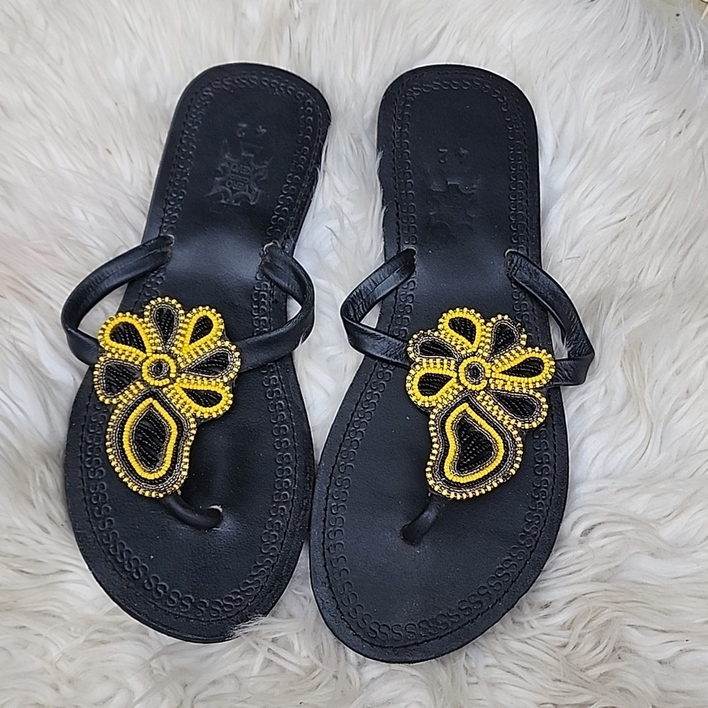 Artisan‎ Leather beaded sandals 42/10